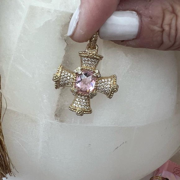 Judith Ripka Gold and Pink Gemstone Enhancer - Picture 2 of 6